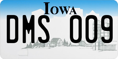 IA license plate DMS009