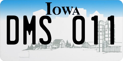 IA license plate DMS011