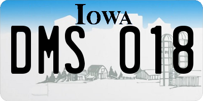 IA license plate DMS018