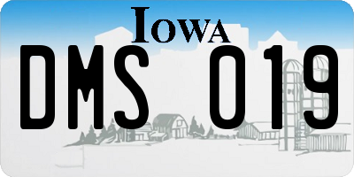 IA license plate DMS019