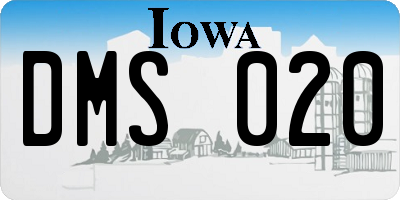 IA license plate DMS020
