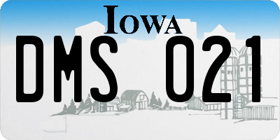 IA license plate DMS021