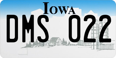 IA license plate DMS022