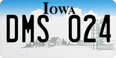 IA license plate DMS024