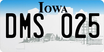 IA license plate DMS025