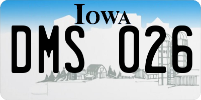 IA license plate DMS026