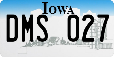 IA license plate DMS027