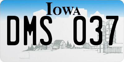 IA license plate DMS037