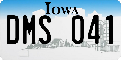 IA license plate DMS041