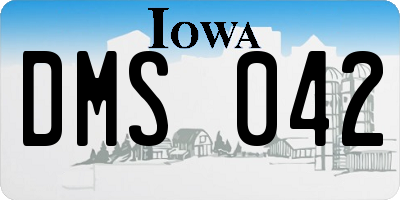 IA license plate DMS042