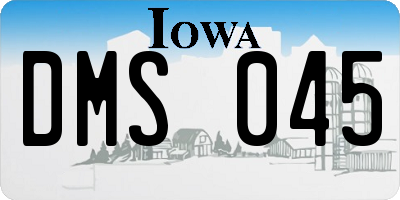 IA license plate DMS045