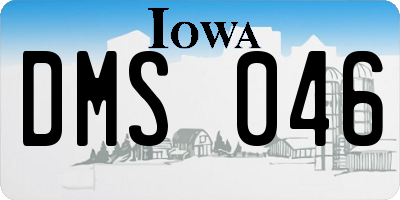 IA license plate DMS046