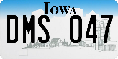 IA license plate DMS047