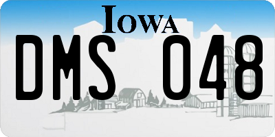 IA license plate DMS048