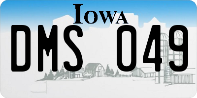 IA license plate DMS049