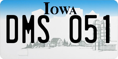 IA license plate DMS051