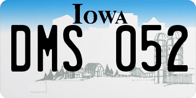 IA license plate DMS052