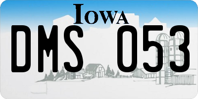 IA license plate DMS053