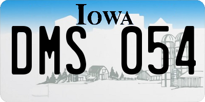 IA license plate DMS054