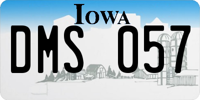IA license plate DMS057