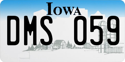 IA license plate DMS059
