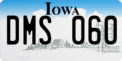 IA license plate DMS060
