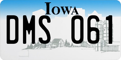 IA license plate DMS061