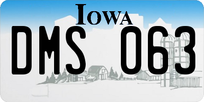 IA license plate DMS063