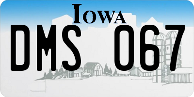 IA license plate DMS067