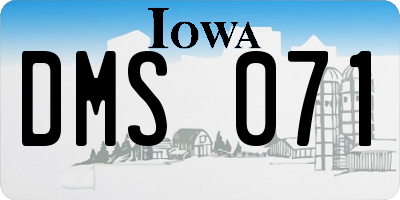 IA license plate DMS071