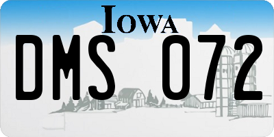 IA license plate DMS072