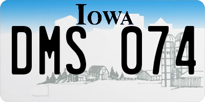 IA license plate DMS074