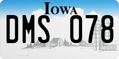 IA license plate DMS078