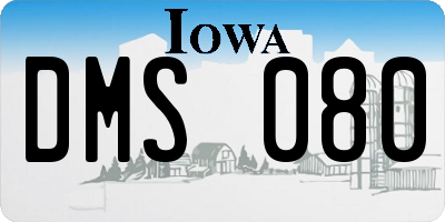 IA license plate DMS080