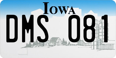 IA license plate DMS081