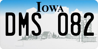 IA license plate DMS082