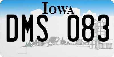 IA license plate DMS083
