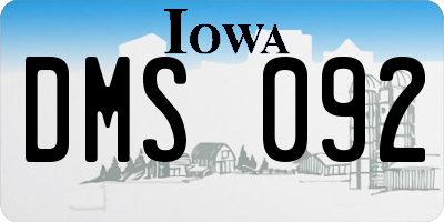 IA license plate DMS092