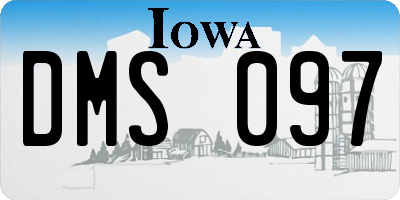 IA license plate DMS097