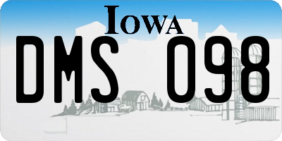 IA license plate DMS098