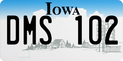 IA license plate DMS102