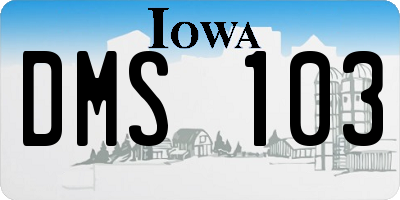 IA license plate DMS103