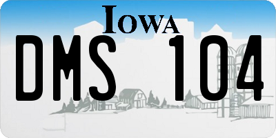 IA license plate DMS104