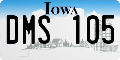 IA license plate DMS105