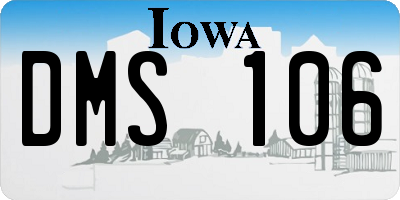 IA license plate DMS106