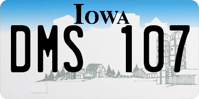 IA license plate DMS107