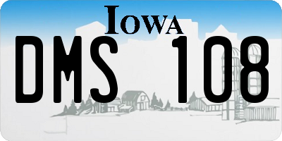 IA license plate DMS108