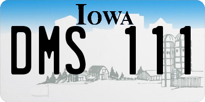 IA license plate DMS111