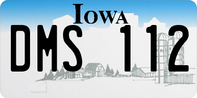 IA license plate DMS112