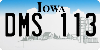 IA license plate DMS113